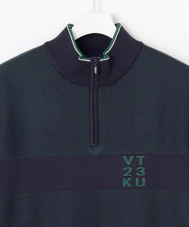 23区GOLF 【MEN】【ウォッシャブル】ハーフジップニットプルオーバー ネイビー系