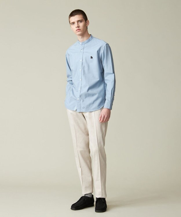 J.PRESS MEN 【KING SIZE】【大人気バックブル】バンドカラー オックスフォードシャツ サックスブルー系