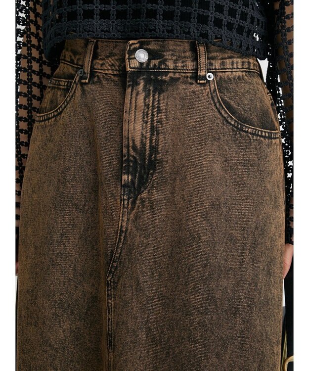 Green Parks ・ＳＵＧＡＲ　ＳＰＯＯＮ　カラーデニムスカート Brown