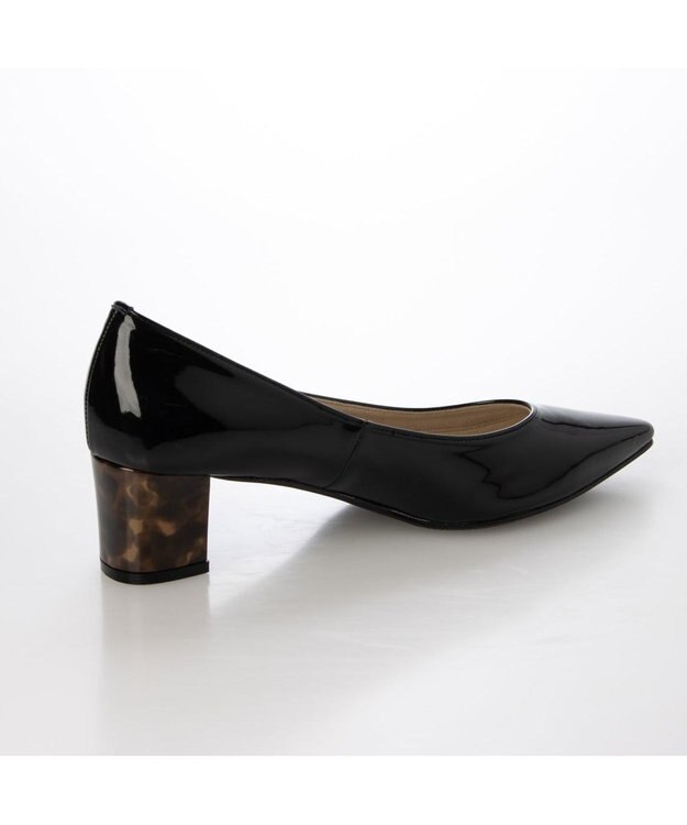 MODE ET JACOMO <MODE ET JACOMO>ポインテッドトゥプレーンパンプス ブラックエナメル