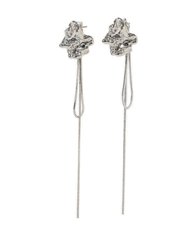 YECCA VECCA ニュアンスメタルチェーンピアス Silver