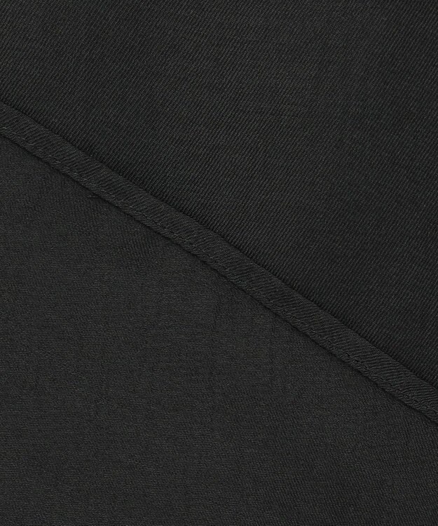 ICB 【洗える】シアーツイルワッシャー ロングシャツ ブラック系