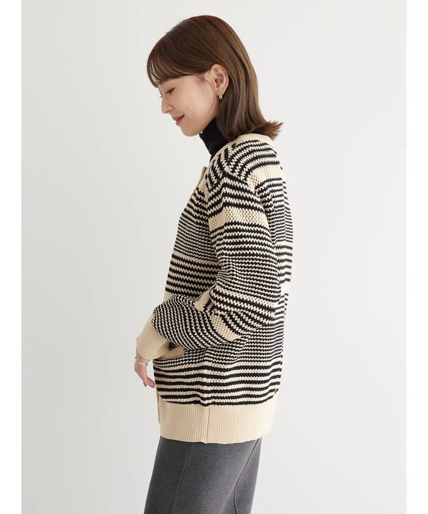 AMERICAN HOLIC エコカルットクルーネックカーディガン Border