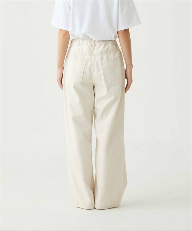 caqu FS linen wide boy`s コットンリネンワイドストレートデニム ecru