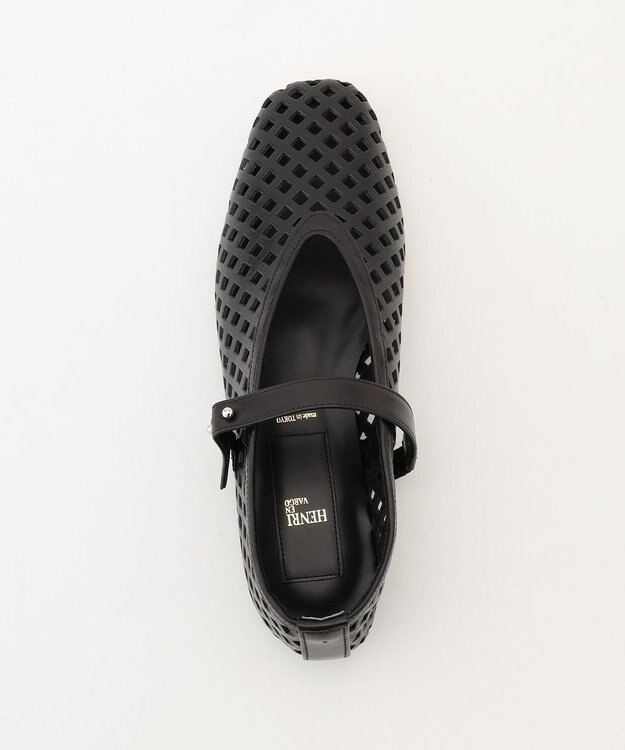 BEIGE， 【一部店舗限定】HENRI EN VARGO / MATHILDE パンチングレザーメリージェーン Black