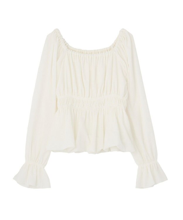 earth music&ecology バルーンヘムブラウス Off White