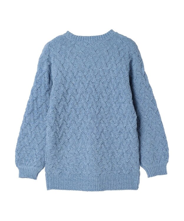 CRAFT STANDARD BOUTIQUE 洗えるモールケーブルニットチュニック Sax