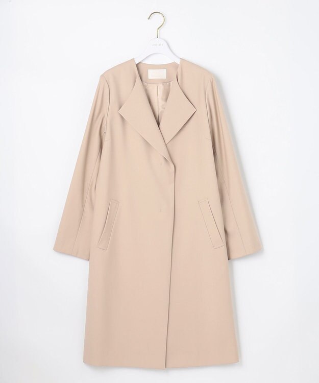 ANY SIS ノーカラーライトテロンチ コート ベージュ