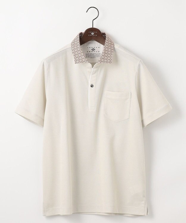 JOSEPH ABBOUD 【キングサイズ・オーガニックコットン使用】ダディ ポロシャツ アイボリー系