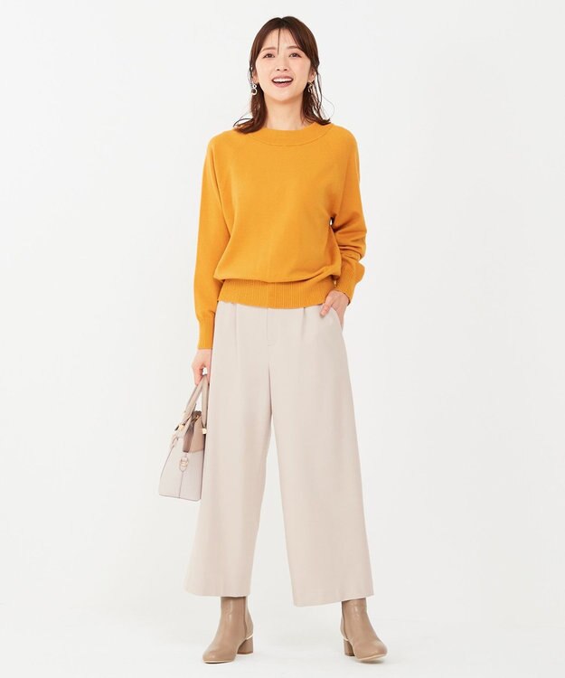 ANY SIS S 【CICA加工】ケーブルリブ ニット マスタード