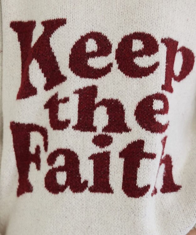 WEGO フラッフィーグラフィックBIGニットプルオーバー オフホワイト