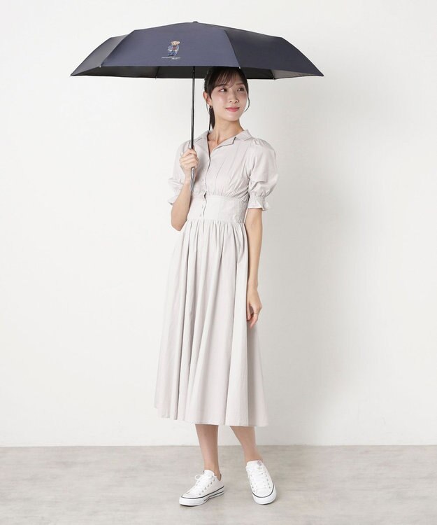 MOONBAT 【遮熱・遮光】POLO RALPH LAUREN(ポロ ラルフローレン)CORE DENIM BEAR ポロベア 晴雨兼用 雨傘  折りたたみ傘 ネイビーブルー