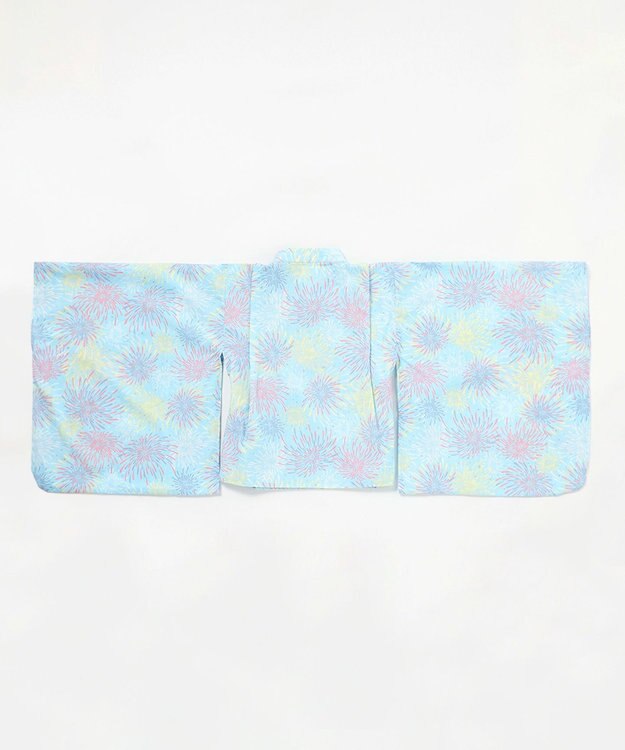 ANY KIDS 【簡単着付け】2WAY セパレート浴衣セット サックスブルー×花火