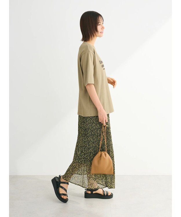 Green Parks ５分袖フロッキーロゴプリントＴＥＥ Khaki