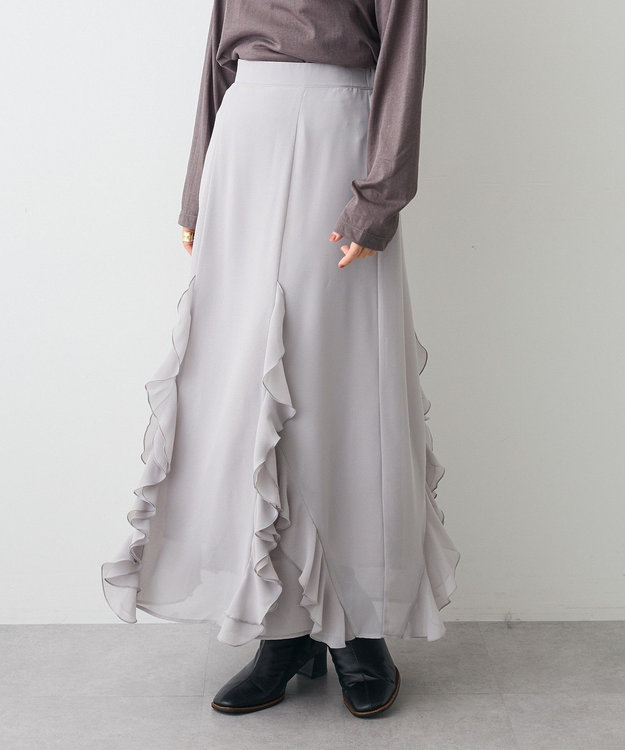 CRAFT STANDARD BOUTIQUE ラッフルロングスカート Gray