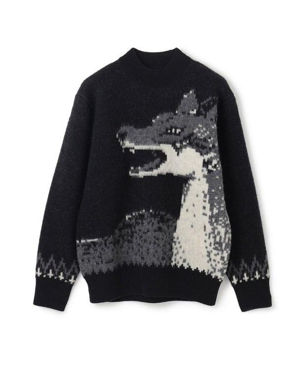 JOSEPH HOMME 【LEON 掲載】【HIGH GRADE LINE】ウルフジャガード  モックネック ブラック系5