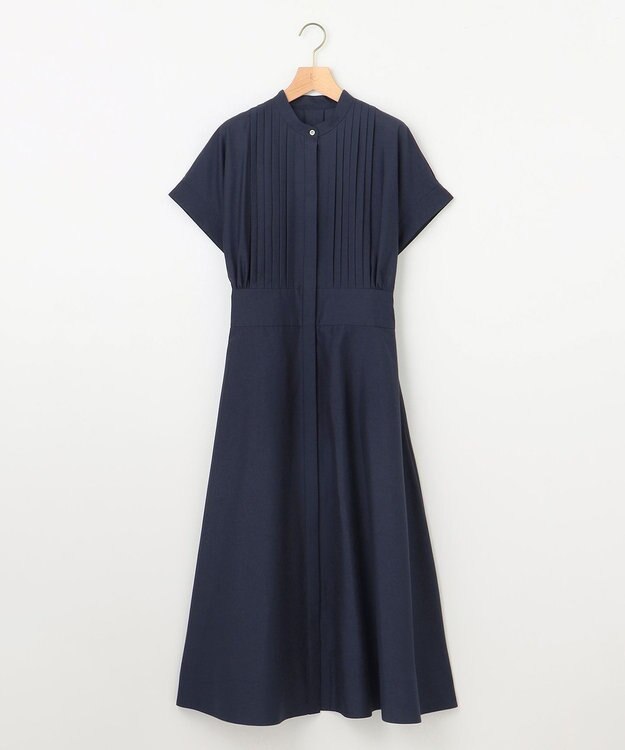 組曲 S 【洗える・ドライタッチ】シアーボイルフロントタック ワンピース ネイビー系