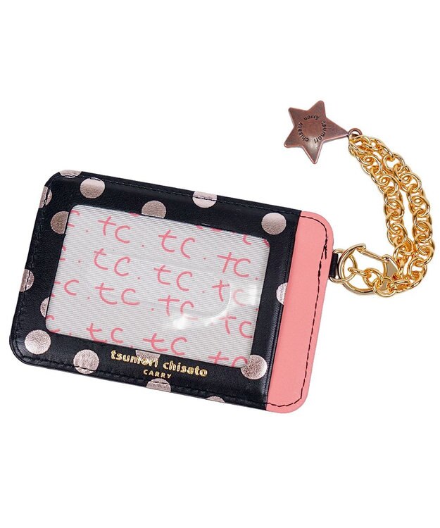 tsumori chisato CARRY 新マルチドット パスケース 定期入れ 【キラキラでかわいい！本革のやわらかな風合い】 ブラックⅡ