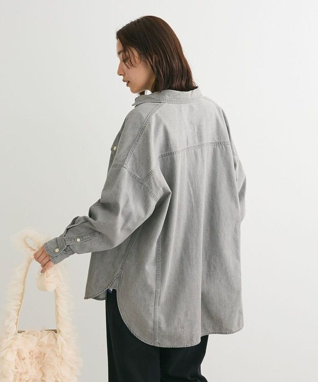 Green Parks デニムＢＩＧシャツ Gray