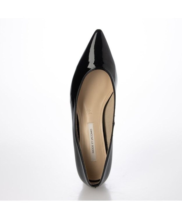 MODE ET JACOMO <MODE ET JACOMO>ポインテッドトゥプレーンパンプス ブラックエナメル