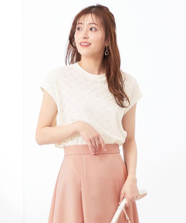 ANY SIS レーシージャカード カットソー オフホワイト