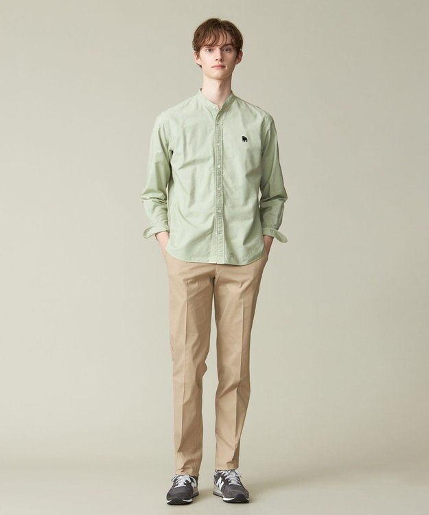 J.PRESS MEN 【KING SIZE】【大人気バックブル】バンドカラー オックスフォードシャツ ライトグリーン系