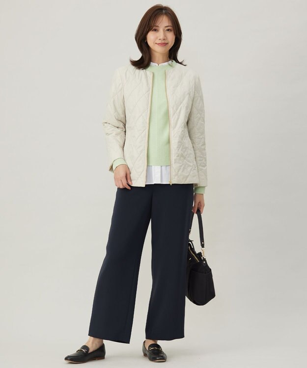 J.PRESS LADIES 【洗える】スパンライクナイロンタッサー フーデット コート ライトベージュ系