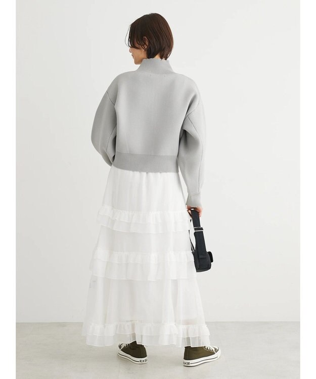 Green Parks ・ＥＬＥＮＣＡＲＥ　ＤＵＥ　ハイネックＺＩＰカーディガン Gray