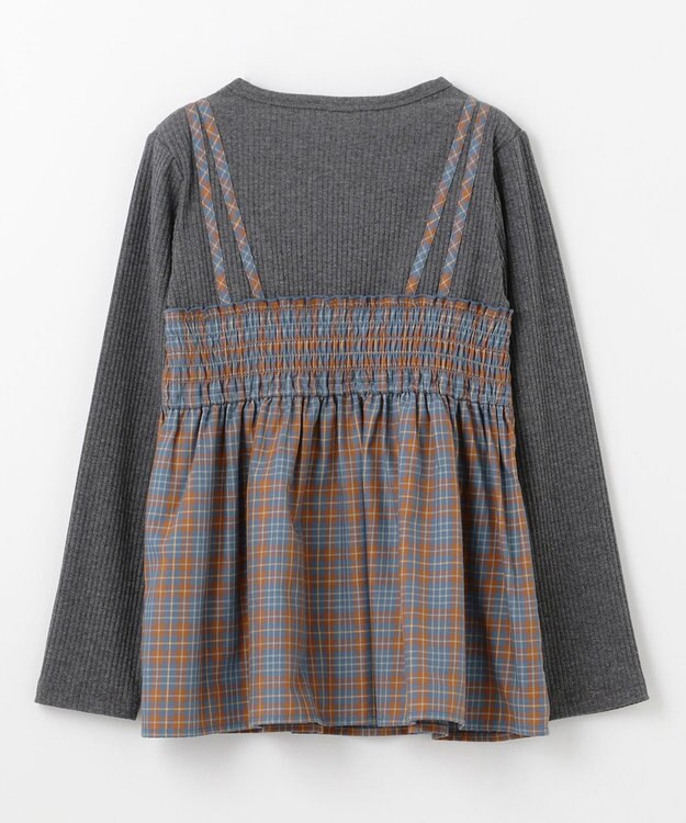 組曲 KIDS 【150-160㎝】ビスチェック トップス ブルー×オレンジ系