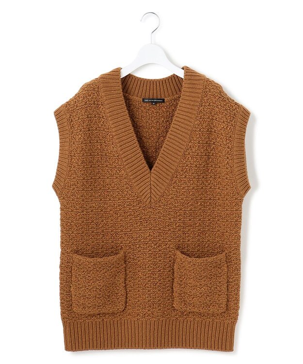 23区 ツイードニット ベスト アンバー