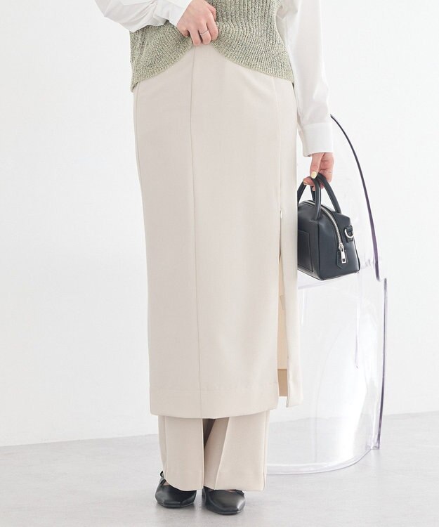 earth music&ecology ジップスリットＩラインスカート Beige