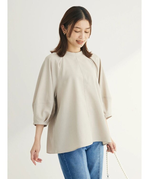Green Parks 接触冷感　ラグランスリーブブラウス Light Beige