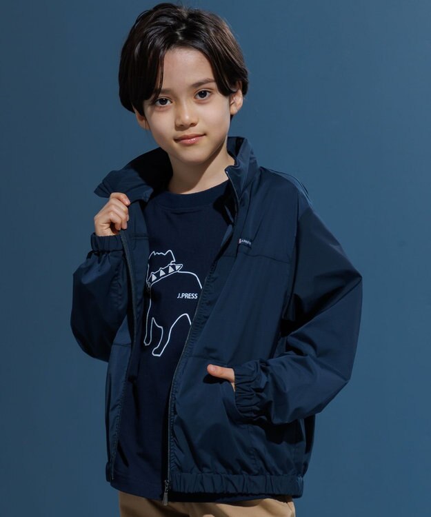 J.PRESS KIDS 【撥水】【100-130㎝】バックロゴ ポケッタブル ブルゾン ネイビー系