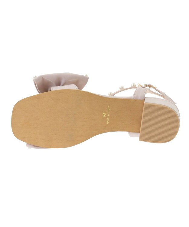 Maison de FLEUR パールリボンサンダル Pink