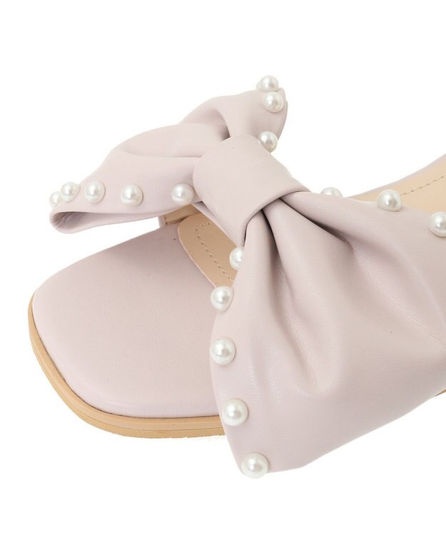 Maison de FLEUR パールリボンサンダル Pink