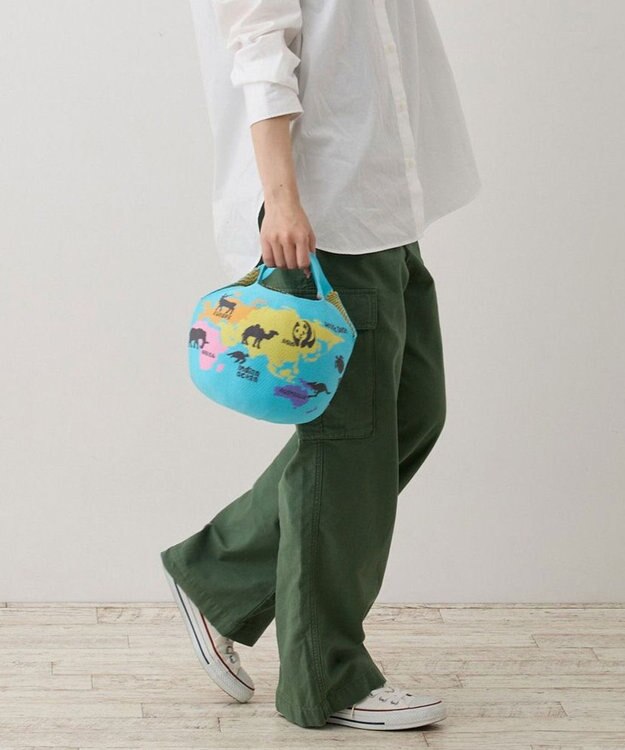 ROOTOTE 6844【インテリアにもなるトート】CJ.チキュウギ.ニット-A 01：ブルー