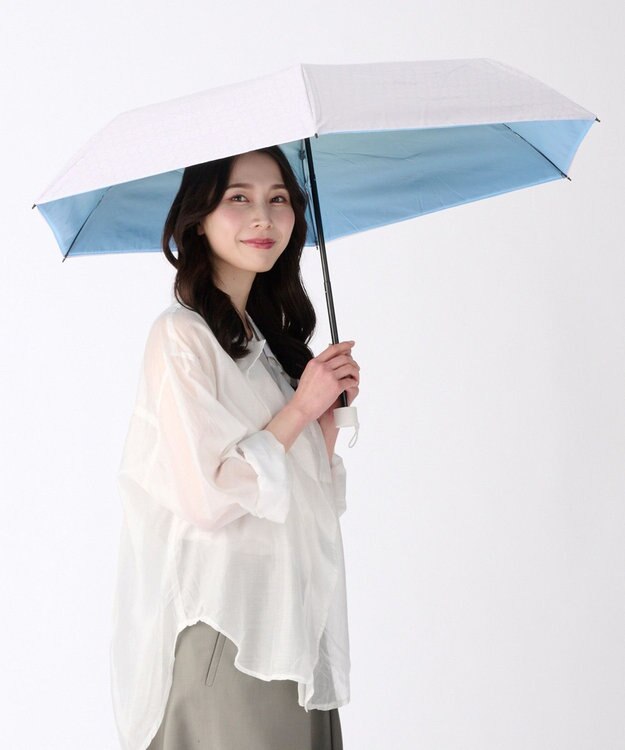 MOONBAT ハニカム断熱パラソル グラデーション 折りたたみ傘 晴雨兼用 日傘 一級遮光 UV オフホワイト