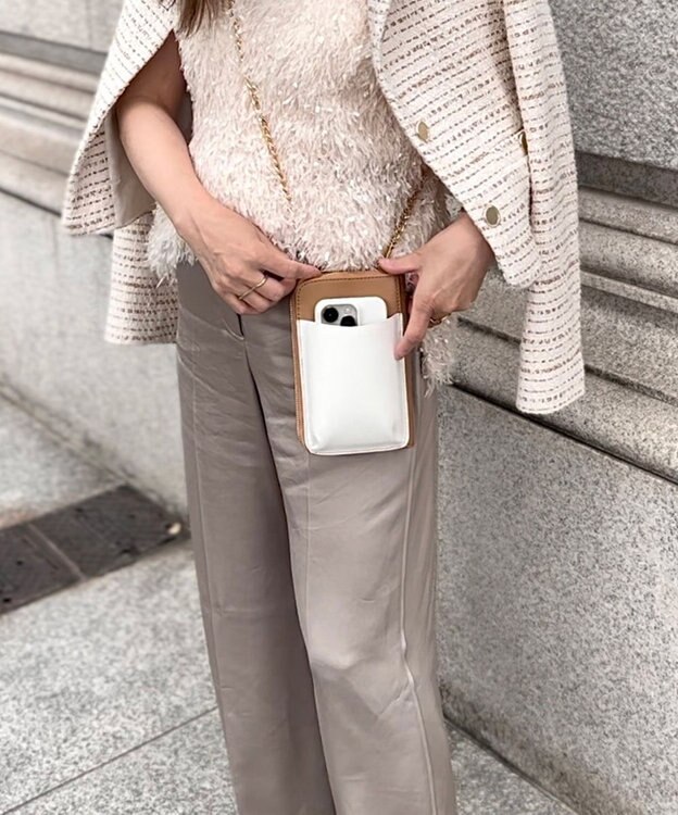 LA BAGAGERIE 【インスタグラマー Chiyoさん×LA BAGAGERIE】チェーンスマホショルダー チョコ