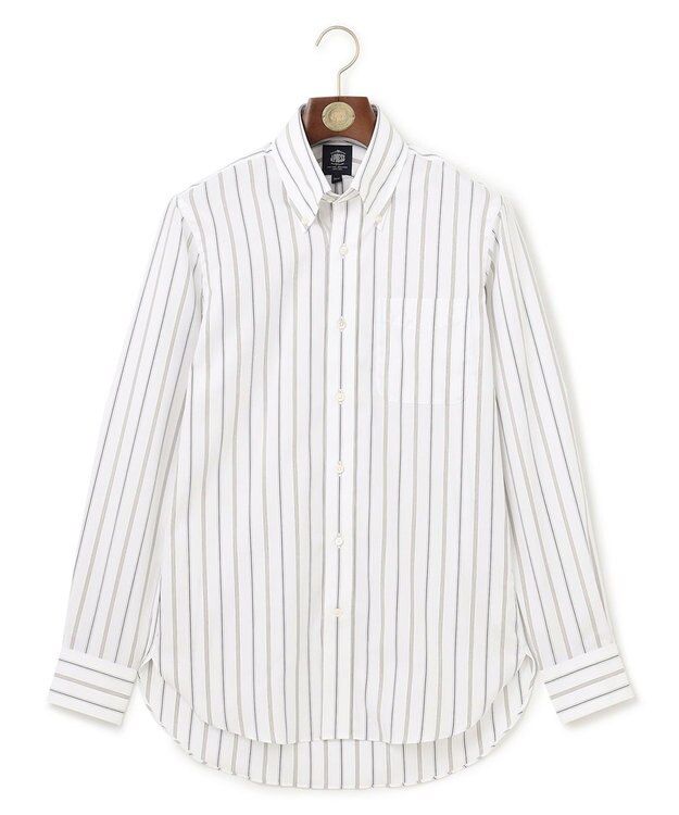 J.PRESS MEN 【PREMIUM PLEATS / 形態安定】ジェントリーストライプ シャツ / B.D. ブラウン系2