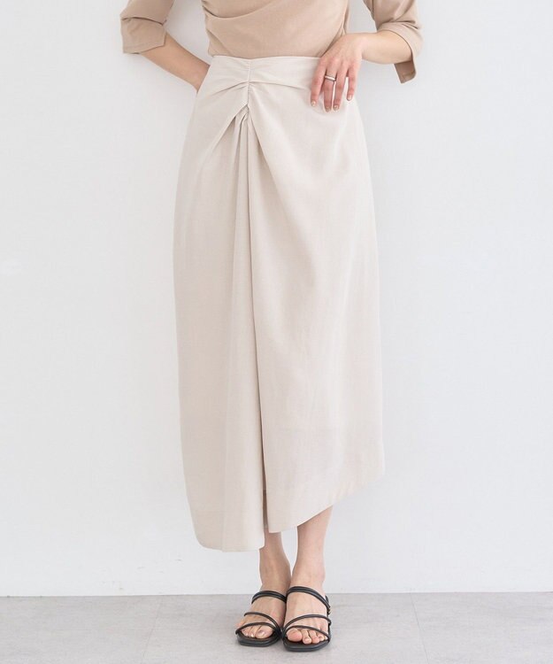 earth music&ecology ウエストツイストアシメスカート Ecru
