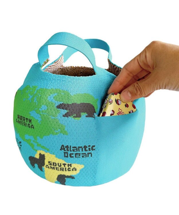 ROOTOTE 6844【インテリアにもなるトート】CJ.チキュウギ.ニット-A 01：ブルー