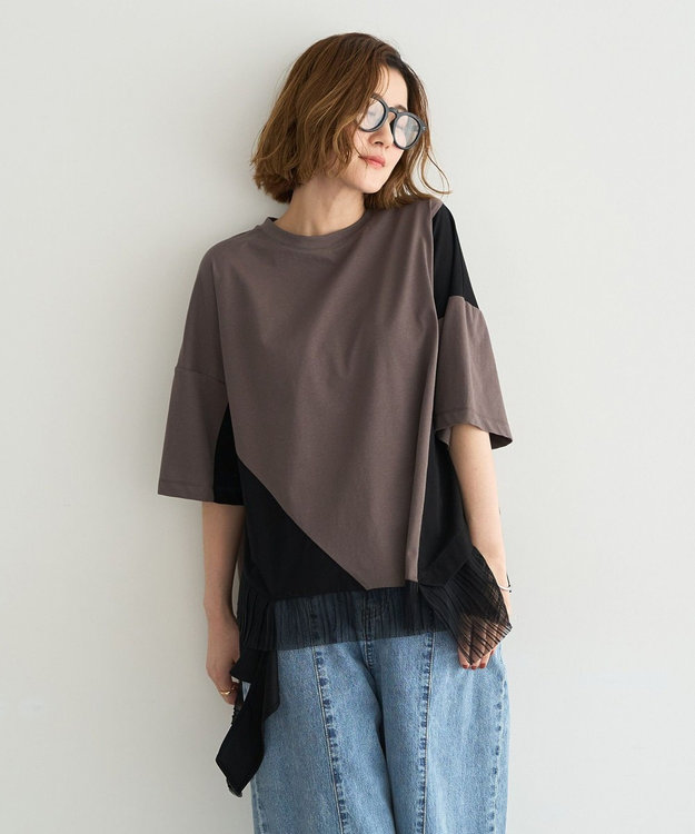 YECCA VECCA 裾アシメデザインプルオーバー Mix