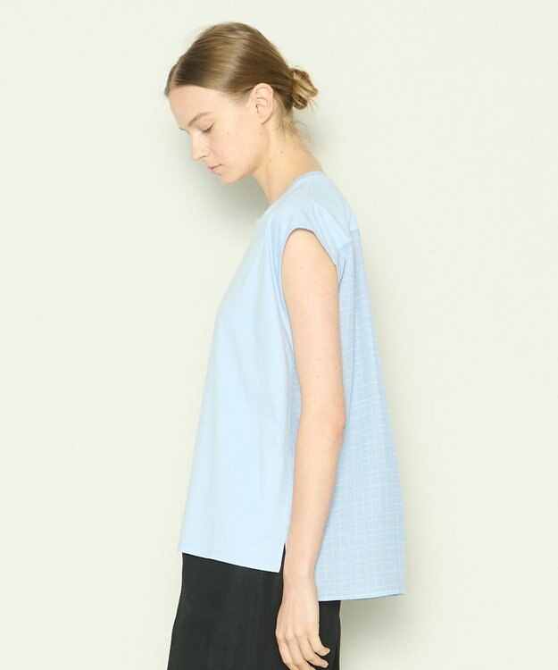 JOSEPH 【洗える】アクロスプリント×ジャージー　カットソー Sky blue