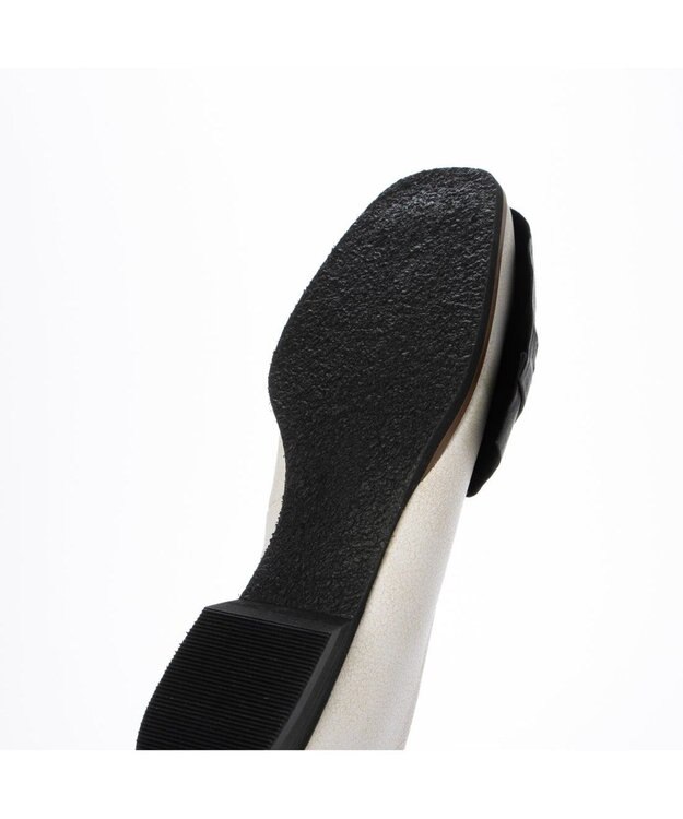 MODE ET JACOMO <D'ICI>ドレープモチーフフラットシューズ ホワイト