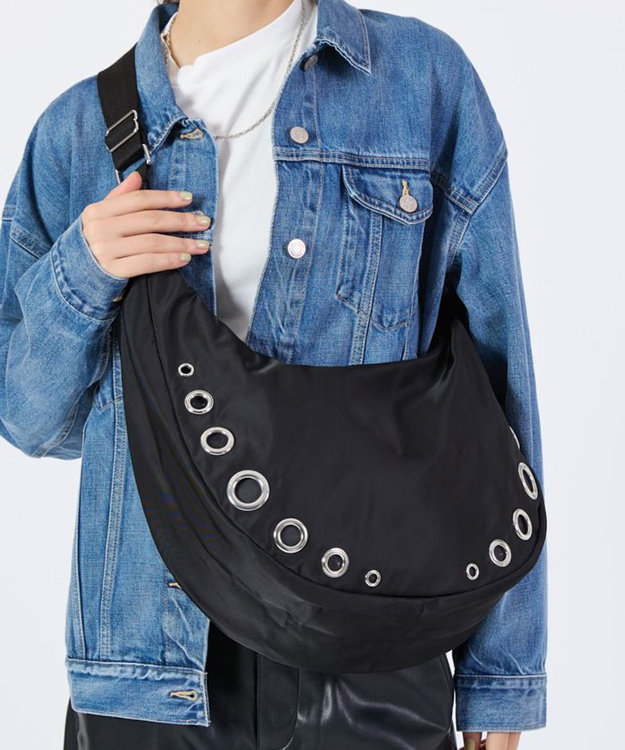 美品 レスポートサック オニキスグロメッツ レスポートサック LeSportsac GROMMET SM SHOULDER BAG