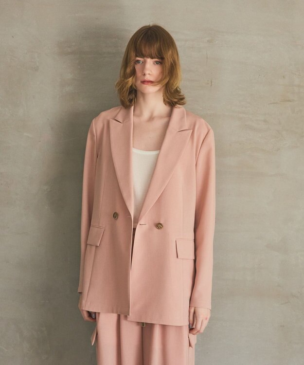 GRACE CONTINENTAL ダブルブレストライトジャケット ピンク