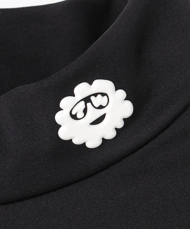 PW CIRCULUS 【WOMEN】メッシュコンビ モックネック  ゴルフウェア レディース ブラック系