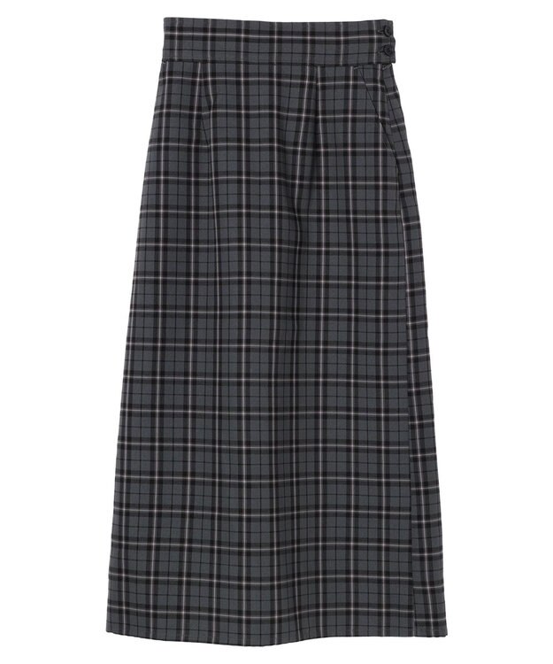 earth music&ecology チェックナロースカート Check Gray