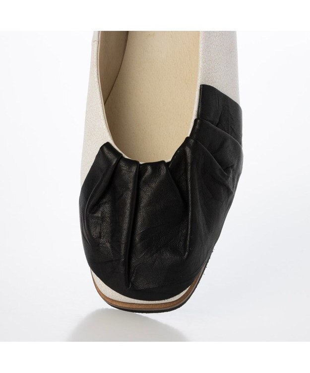 MODE ET JACOMO <D'ICI>ドレープモチーフフラットシューズ ホワイト