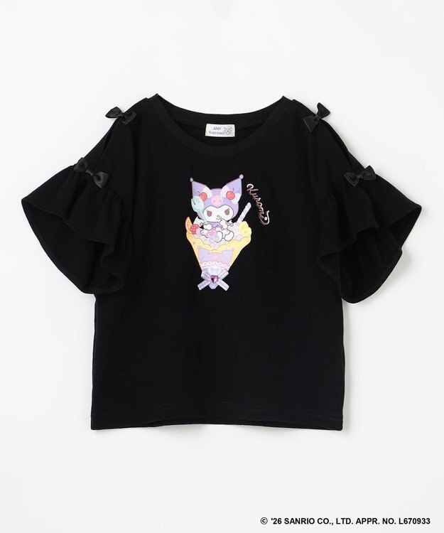 ANY KIDS 【サンリオキャラクターズ×ANY KIDS】ひんやり ファンシーフリル袖Tシャツ クロミ×ブラック